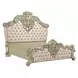 Vatican Light Gold and Champagne Silver Upholstered Panel Bedroom Set