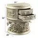 Vatican Champagne Silver 2 Drawer Nightstand