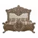 Constantine Light Gold and Brown King Upholstered Panel Bed