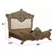 Constantine Light Gold and Brown King Upholstered Panel Bed