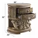 Constantine Brown and Gold 2 Drawer Nightstand