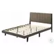 Valdemar Brown Fabric and Weathered Gray Queen Upholstered Bed