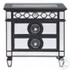 Varian II Dark Navy and Silver Upholstered Panel Bedroom Set with Nailhead Trim