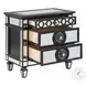 Varian II Black and Silver Mirrored 3 Drawer Nightstand
