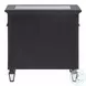 Varian II Black and Silver Mirrored 3 Drawer Nightstand