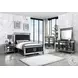 Varian II Black and Silver Mirrored 3 Drawer Nightstand