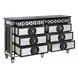 Varian II Black and Silver 8 Drawer Dresser