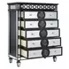 Varian II Black and Silver 5 Drawer Chest