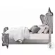 Ariadne Velvet and Antique Platinum Eastern King Upholstered Bed