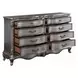 Ariadne Antique Platinum 8 Drawer Dresser