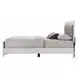 Casilda Gray Synthetic Leather and White Queen Upholstered Bed with LED Lighting