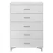 Casilda White 5 Drawer Chest