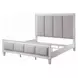Katia Light Gray and Weathered White King Upholstered Panel Bed