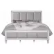Katia Light Gray and Weathered White King Upholstered Panel Bed