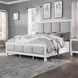 Katia Light Gray and Weathered White Upholstered Panel Bedroom Set