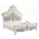 Vanaheim Beige and Antique White King Upholstered Panel Bed