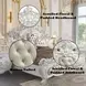 Vanaheim Beige and Antique White King Upholstered Panel Bed