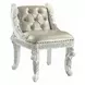 Vanaheim Beige Upholstered Vanity Stool with Nailhead Trim