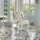 Vanaheim Beige Upholstered Vanity Stool with Nailhead Trim