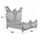 Valkyrie Antique Platinum King Upholstered Panel Bed