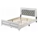 Casilda Gray and White King Upholstered Panel Bed with LED