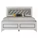 Casilda Gray and White King Upholstered Panel Bed with LED