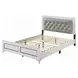 Casilda Gray and White King Upholstered Panel Bed with LED