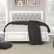 Casilda Gray and White King Upholstered Panel Bed with LED