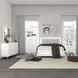 Casilda Gray and White King Upholstered Panel Bed with LED