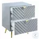 Gaines Gray High Gloss 2 Drawer Nightstand