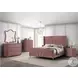 Salonia Pink Velvet Queen Upholstered Platform Bed