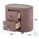 Salonia Pink Velvet 2 Drawer Nightstand