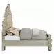 Sorina Beige and Antique Gold King Upholstered Panel Bed