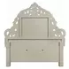 Sorina Beige and Antique Gold King Upholstered Panel Bed