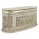 Sorina Beige and Antique Gold Upholstered Panel Bedroom Set