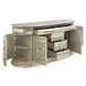 Sorina Beige and Antique Gold Upholstered Panel Bedroom Set