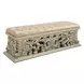 Sorina Antique Gold Upholstered 66" Accent Bench with Nailhead Trim