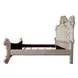 Vendome Beige and Antique Pearl Upholstered Bedroom Set with Nailhead Trim