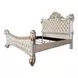 Vendome Beige and Antique Pearl Upholstered Bedroom Set with Nailhead Trim