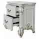 Vendome Antique Pearl Upholstered Panel Bedroom Set with Nailhead Trim