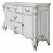 Vendome Antique Pearl Upholstered Panel Bedroom Set with Nailhead Trim