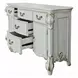Vendome Antique Pearl Upholstered Panel Bedroom Set with Nailhead Trim