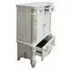 Vendome Antique Pearl Upholstered Panel Bedroom Set with Nailhead Trim