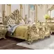 Cabriole Light Gold and Gold King Upholstered Novelty Bed