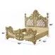 Cabriole Light Gold and Gold King Upholstered Novelty Bed