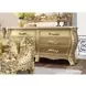 Cabriole Light Gold and Gold Upholstered Novelty Bedroom Set