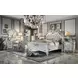 Vendome Antique Pearl King Upholstered Panel Bed with Nailhead Trim