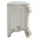 Vendome Antique Pearl Upholstered Panel Bedroom Set with Nailhead Trim