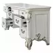 Vendome Antique Pearl Upholstered Panel Bedroom Set with Nailhead Trim
