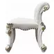 Vendome Antique Pearl Upholstered Panel Bedroom Set with Nailhead Trim
